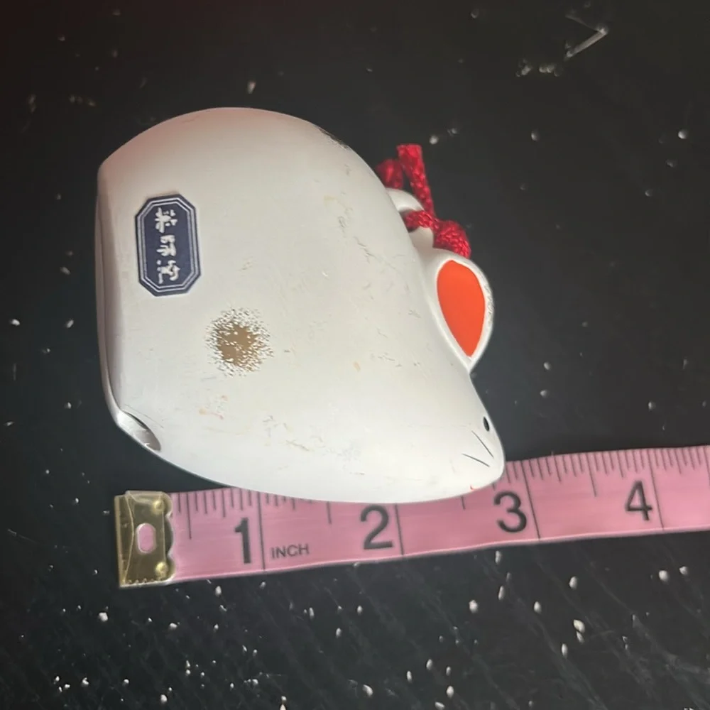 White Clay pottery Japanese Mouse Bell